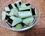 なすと豆腐に豚バラあえ作り方1写真