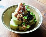 丸ごとなすのレンジ蒸し★納豆おろし盛り作り方5写真