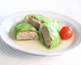 介護食　リメイクレシピ　ロールレタス煮作り方5写真