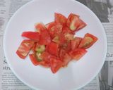 にんにく香る☆トマトとコーンのサラダ作り方1写真