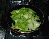 料理？チンゲン菜と豚肉の炒め物作り方1写真