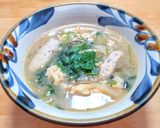 サラダチキンと豆苗と玉ネギと卵のみそ汁作り方8写真