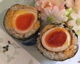 味付け卵で作るスコッチエッグ風おにぎり作り方12写真