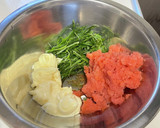 和えて簡単♫ささみの大葉めんたいマヨ作り方1写真