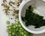 【簡単副菜】しめじオクラわかめ作り方2写真