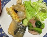 ミンチの炒めと野菜炒め、サラダセット作り方1写真