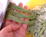 ほうれん草の手打ちパスタ　クリームソース作り方4写真