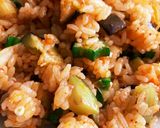 夏野菜のキムチ炒飯作り方5写真