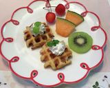 おうちカフェ＊ワッフルと季節のフルーツ作り方1写真