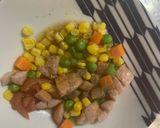 レンジ簡単洋風梅焼き肉味オムライス弁当作り方3写真