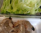 贅沢！えび油と朝採りレタスのえびレタスチャーハン作り方1写真