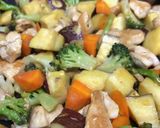 鶏肉とさつまいもの彩りレモンバター炒め作り方14写真