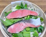 今日の晩御飯!鮭とキノコともやしの蒸籠蒸し作り方5写真
