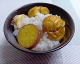 栗とお芋のほっこり炊き込みご飯作り方4写真