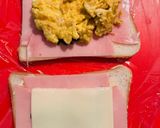 弁当前日に作るサンドイッチ。ハム卵チーズ作り方4写真