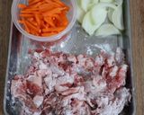 【豚肉と野菜の甘酢炒め】作り方1写真