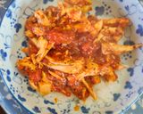 鶏むね肉のトマトバジル丼作り方6写真