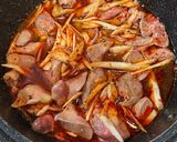 花椒辣醤が効いてる鶏肝とゴボウの甘辛煮♫作り方4写真