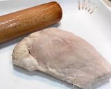 サラダチキンとフライドオニオンの親子丼作り方1写真