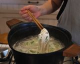 水菜と豚しゃぶのごまだれ豆乳そうめん作り方4写真