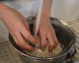 水菜と豚しゃぶのごまだれ豆乳そうめん作り方5写真