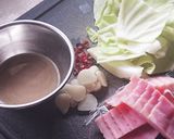 キャベツとベーコンのピリ辛韓国風パスタ作り方1写真
