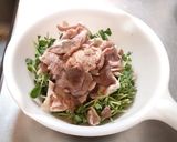 ゆで豚豆苗のせ豆腐作り方4写真