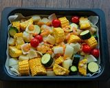 オーブンにお任せ！夏野菜と魚介のグリル作り方3写真