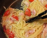 しらすとトマトのワンパンペペロンチーノ作り方9写真