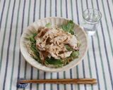 水菜と豚しゃぶのごまだれ豆乳そうめん作り方6写真