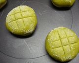 オレンジピールin全粒粉抹茶メロンパン☆作り方13写真