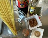 納豆とめかぶのとろろんパスタ作り方1写真