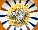 九条ねぎたっぷり野沢菜ちりめんたらこスパ作り方6写真