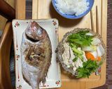 棒々鶏und宮城県産鯛の塩焼き作り方3写真