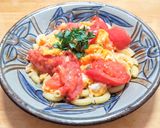 トマトとトロトロ卵のパスタ作り方8写真