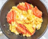 トマトとトロトロ卵のパスタ作り方5写真
