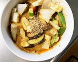 肉無豆腐きな粉トマト洋風麻婆味野菜炒め作り方18写真