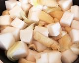 油揚げとはんぺんキャベツのスープ作り方3写真