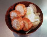 玉ねぎとあぶら麩のかんたん味噌汁作り方1写真