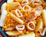 バター醤油で無限！じゃが・コーン・イカ♡作り方18写真