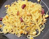 ミックスビーンズと塩昆布のオイルパスタ作り方3写真