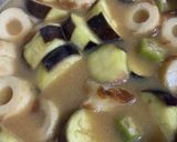 味噌汁 なすとオクラ、ちくわや油揚げ作り方9写真