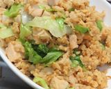 前期高齢者用チキンと焼竹輪入り発芽米炒飯作り方13写真