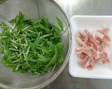 水菜と豚肉の重ね煮作り方1写真