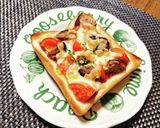 ハンバーグとトマトのチーズトースト☆作り方3写真
