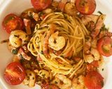 ワンパン　エビとベーコンのトマトパスタ作り方11写真