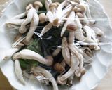 菜の花としめじのポン酢ナムル作り方1写真