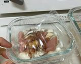 半端にあまった肉で　枝豆レンジグラタン作り方2写真