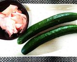簡単！1分！【胡瓜とガリの即席酢の物】作り方1写真