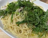 豚バラと青ネギのさっぱり梅干し和風パスタ作り方5写真